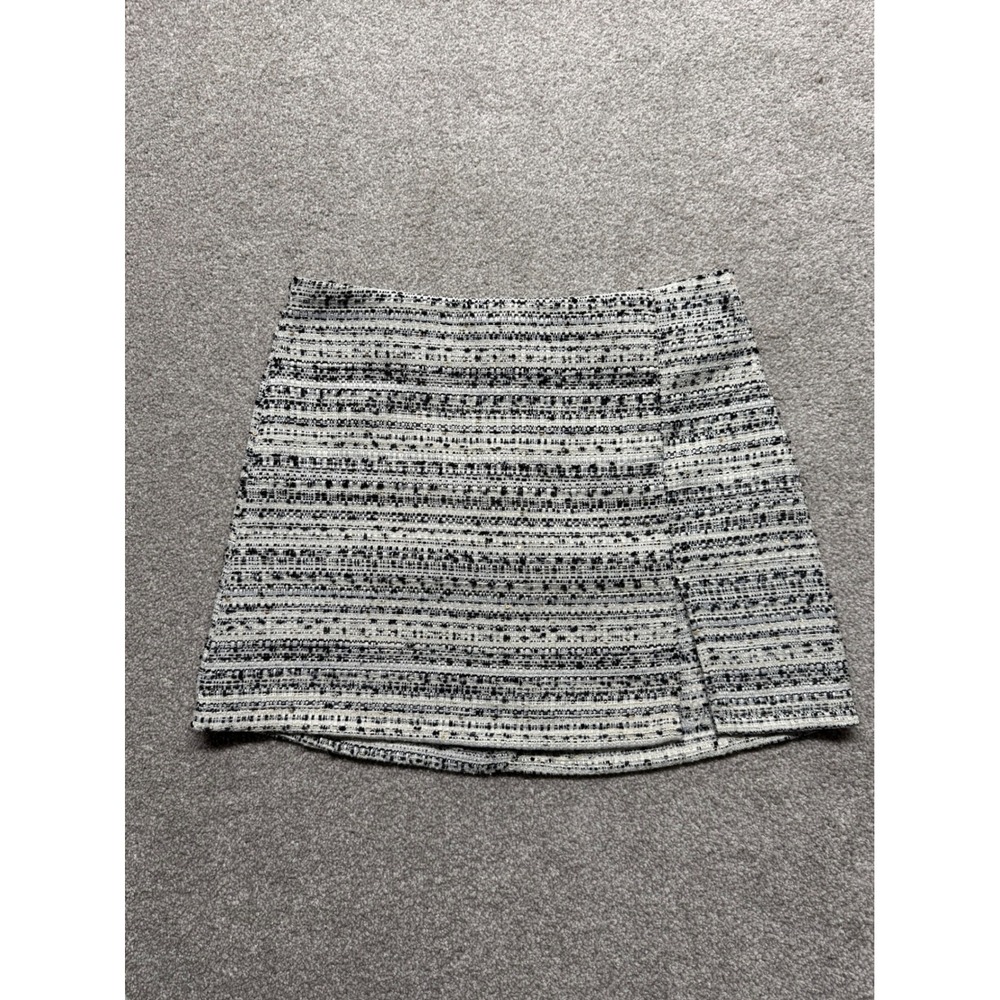 Altar'd State Tweed Mini Skirt Black White Sparkle Geometric Pattern XS